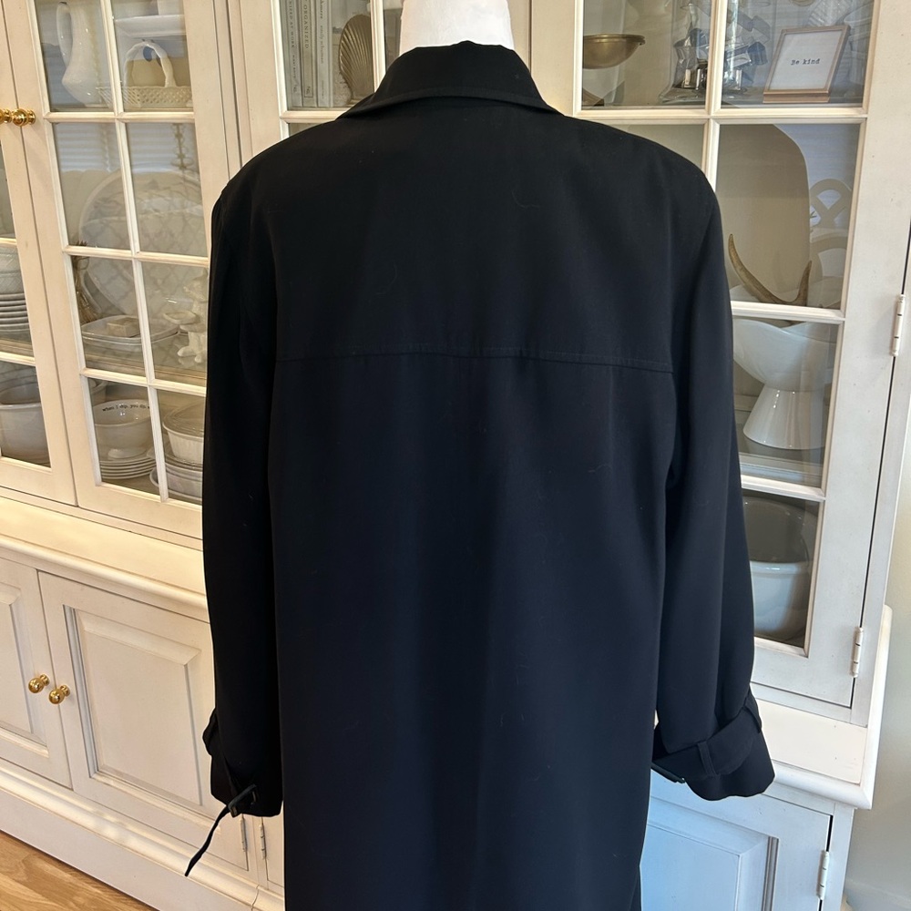 Anne Klein Black Trench/Winter Coat Sz 8 - Picture 5 of 9